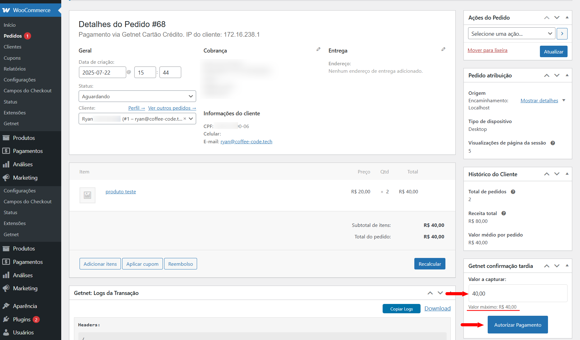 Woocommerce Editar Pedido