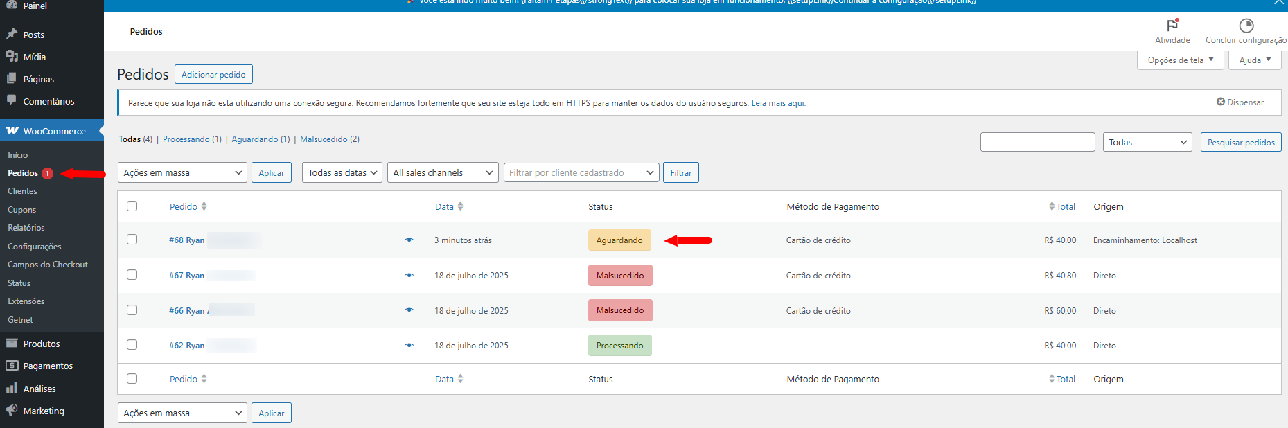 Woocommerce Pedidos